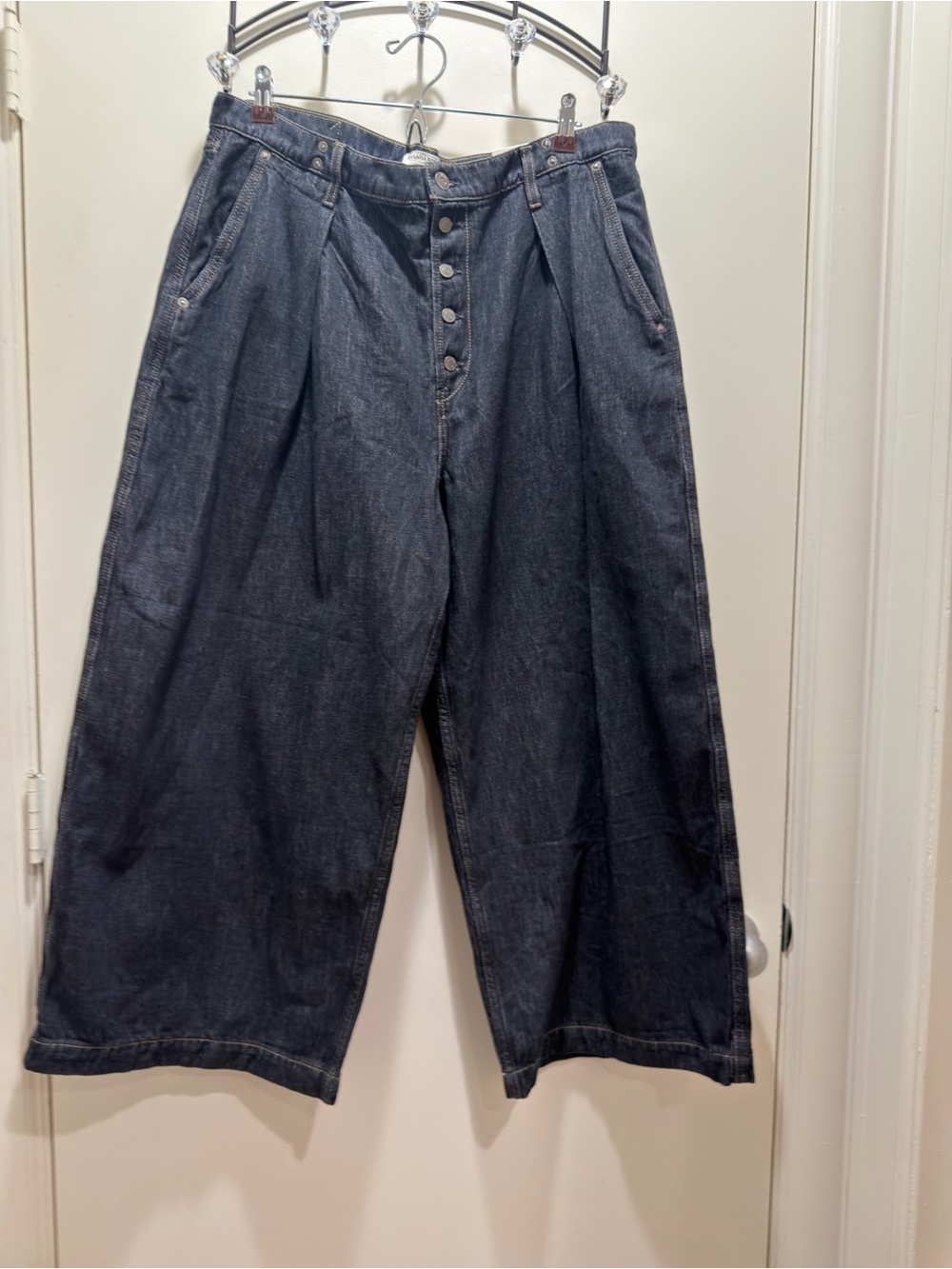 Banana Republic MID-RISE LOOSE PLEATED ANKLE JEAN size 32 New with tags dark